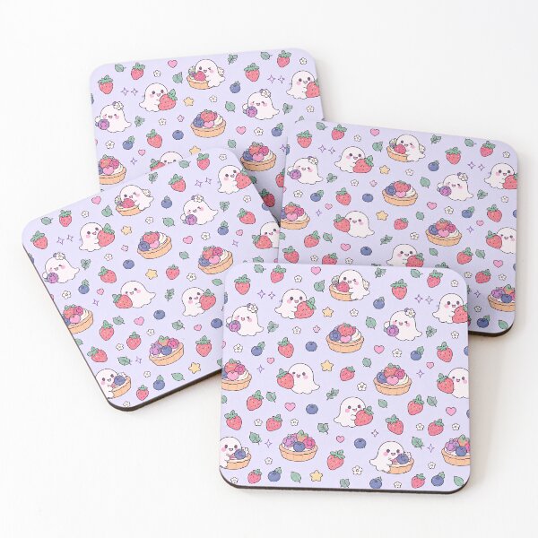Item preview, Kawaii Ghost Berry Tart Pattern designed and sold by Soft Berry Studio.
