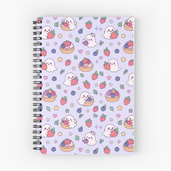 Item preview, Kawaii Ghost Berry Tart Pattern designed and sold by Soft Berry Studio.