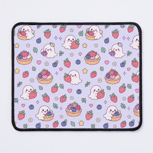Item preview, Kawaii Ghost Berry Tart Pattern designed and sold by Soft Berry Studio.