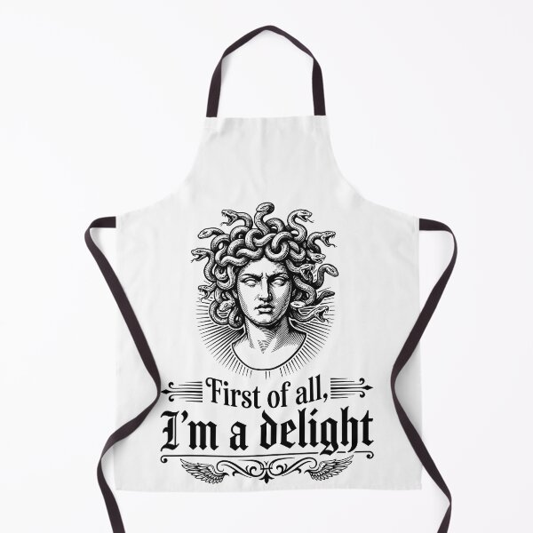 Item preview, First Of All Im A Delight Medusa Gorgon Silver Line Art Gothic Mythology Fan Apparel designed and sold by Sendowart.