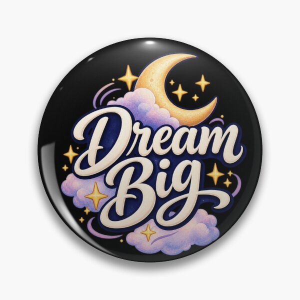 Item preview, Dream Big Cute Celestial Typography - Moon and Pastel Clouds Sticker designed and sold by Nunaprettyshop.