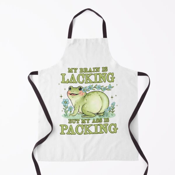 Item preview, My Brain Is Lacking But My Ass Is Packing Cute Frog Meme designed and sold by Moad Fahim.