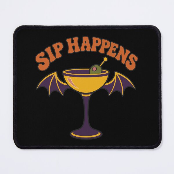 Item preview, halloween SIP HAPPENS Cocktail with Bat Wings and Olive designed and sold by Uglyandcute.