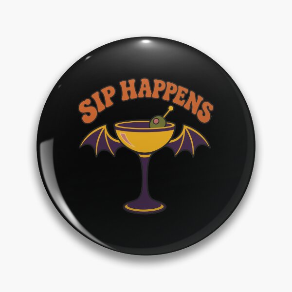 Item preview, halloween SIP HAPPENS Cocktail with Bat Wings and Olive designed and sold by Uglyandcute.