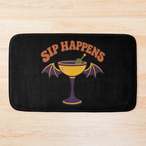 Item preview, halloween SIP HAPPENS Cocktail with Bat Wings and Olive designed and sold by Uglyandcute.