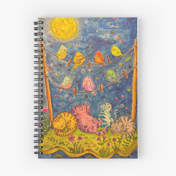 Item preview, The Night Concert on the Clothesline | Whimsical Illustrated Print designed and sold by TrazosDelSurArt.