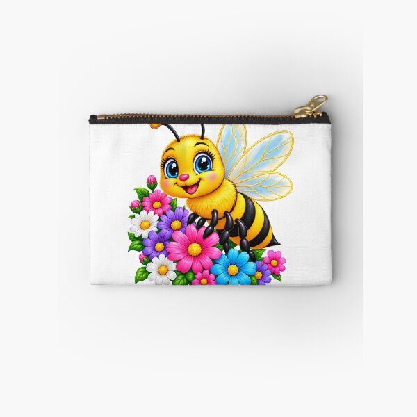 Item preview, Cute Bumblebee & Colorful Flowers – Adorable Bee T-Shirt Design designed and sold by Design Sounds Studio.