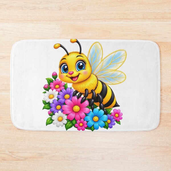 Item preview, Cute Bumblebee & Colorful Flowers – Adorable Bee T-Shirt Design designed and sold by Design Sounds Studio.