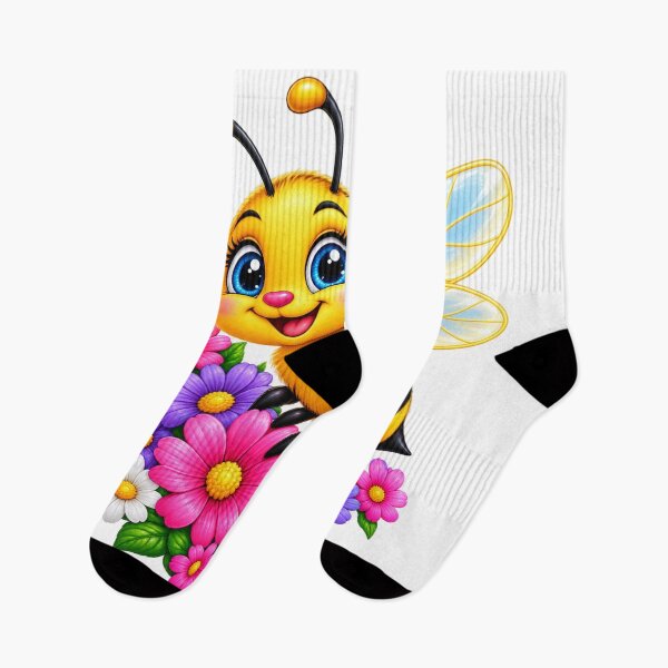 Item preview, Cute Bumblebee & Colorful Flowers – Adorable Bee T-Shirt Design designed and sold by Design Sounds Studio.