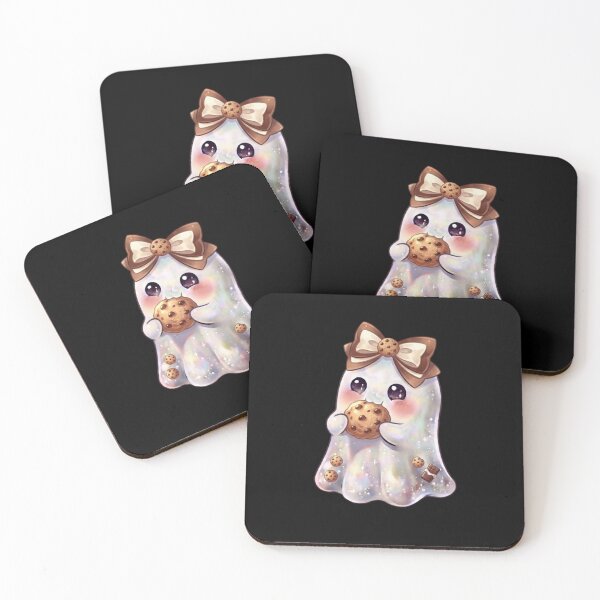Item preview, Cute Kawaii Ghost Eating a Chocolate Chip Cookie Design / Halloween / Baking / Ghosts / Foodie / T-shirts mugs stickers phone case hardcover journal poster designed and sold by TeenLake.