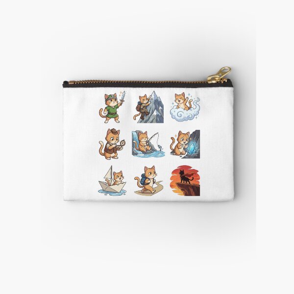 Item preview, Adventure Cats Cute Outdoor Hiking Fantasy Quest Sticker Pack designed and sold by mood-draftsman.