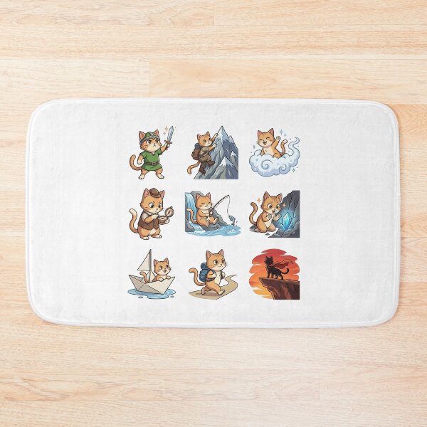 Item preview, Adventure Cats Cute Outdoor Hiking Fantasy Quest Sticker Pack designed and sold by mood-draftsman.