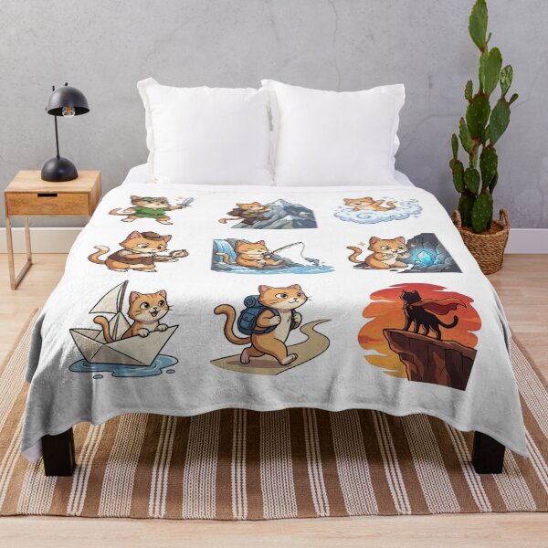 Item preview, Adventure Cats Cute Outdoor Hiking Fantasy Quest Sticker Pack designed and sold by mood-draftsman.