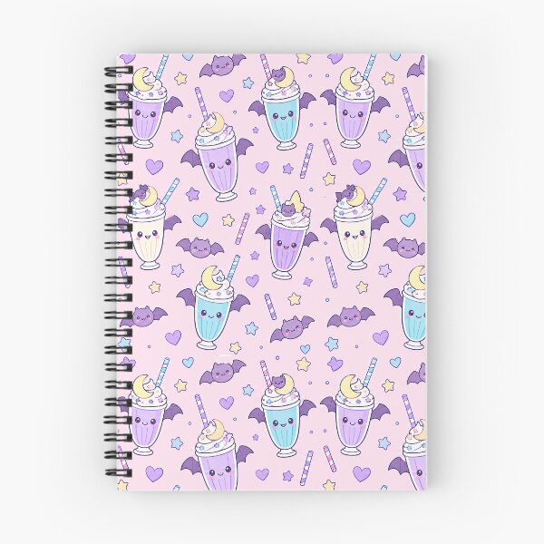 Item preview, Kawaii Bat Moon Milkshake Pattern designed and sold by Soft Berry Studio.