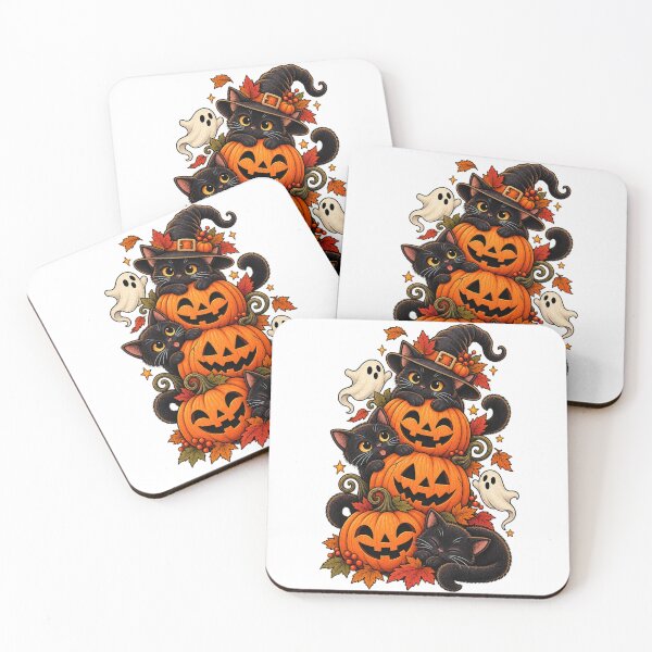 Item preview, Spooky Cute Black Cats and Pumpkin Stack designed and sold by Livanty.