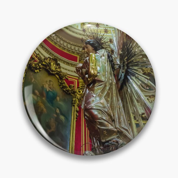 Item preview, Elegant Angel Statue in Ornate Church Interior With Gold Detailing and Dramatic Silver Sculpture designed and sold by Nmallia.
