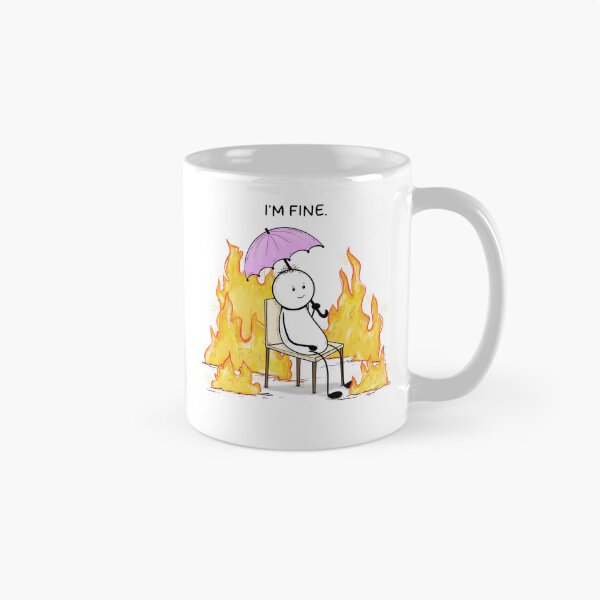 Item preview, I'm Fine – Hand-drawn Relatable Digital Illustration & Print designed and sold by MyVisionaryHuez.