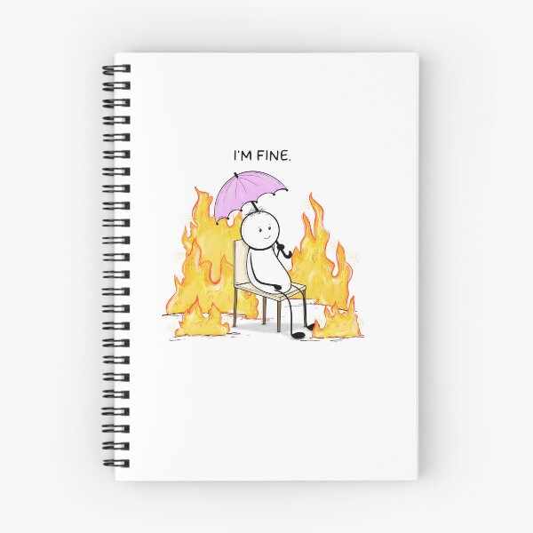 Item preview, I'm Fine – Hand-drawn Relatable Digital Illustration & Print designed and sold by MyVisionaryHuez.