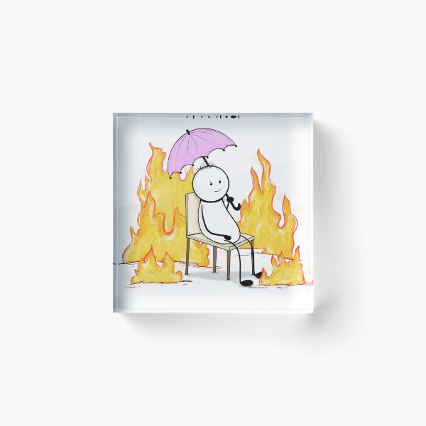 Item preview, I'm Fine – Hand-drawn Relatable Digital Illustration & Print designed and sold by MyVisionaryHuez.