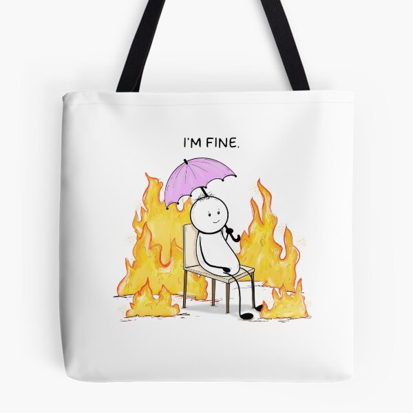Item preview, I'm Fine – Hand-drawn Relatable Digital Illustration & Print designed and sold by MyVisionaryHuez.