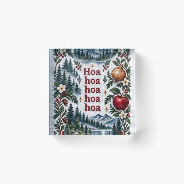 Item preview, Hoa Hoa Hoa Forest Cross Stitch Wall Art designed and sold by ArcanePrintsxo.