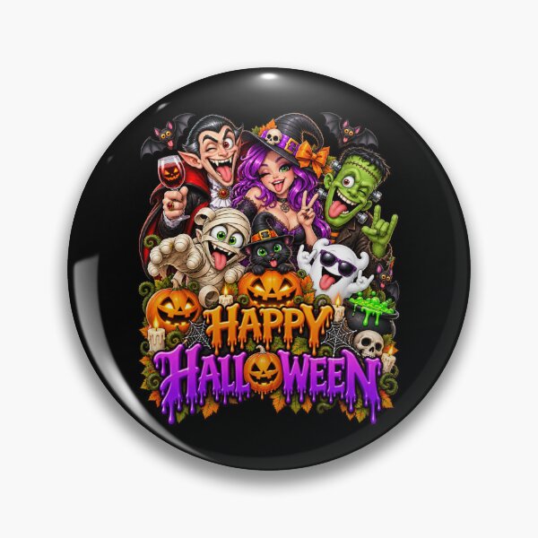 Item preview, Happy Halloween! Witch, Vampire, Cat, Mummy, Pumpkin designed and sold by Innsbrucker.