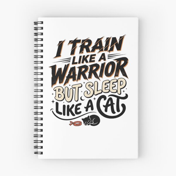 Item preview, I Train Like A Warrior But Sleep Like A Cat Funny Gym Quote designed and sold by mood-draftsman.