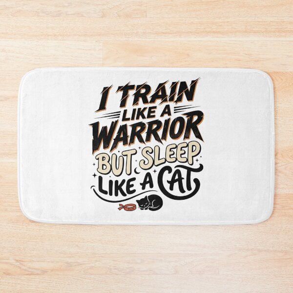 Item preview, I Train Like A Warrior But Sleep Like A Cat Funny Gym Quote designed and sold by mood-draftsman.