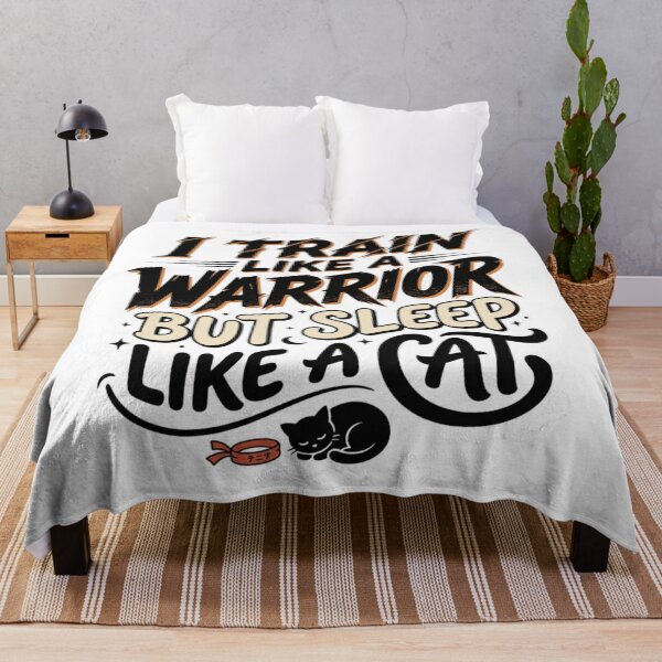 Item preview, I Train Like A Warrior But Sleep Like A Cat Funny Gym Quote designed and sold by mood-draftsman.