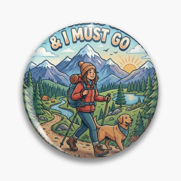 Item preview, Adventure Is Calling & I Must Go | Hiking & Camping Sticker Design designed and sold by DKtrending.