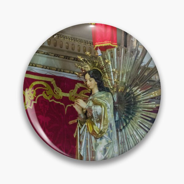 Item preview, Elegant Virgin Mary Statue Adorned With Gold Halo In Ornate Church Interior designed and sold by Nmallia.