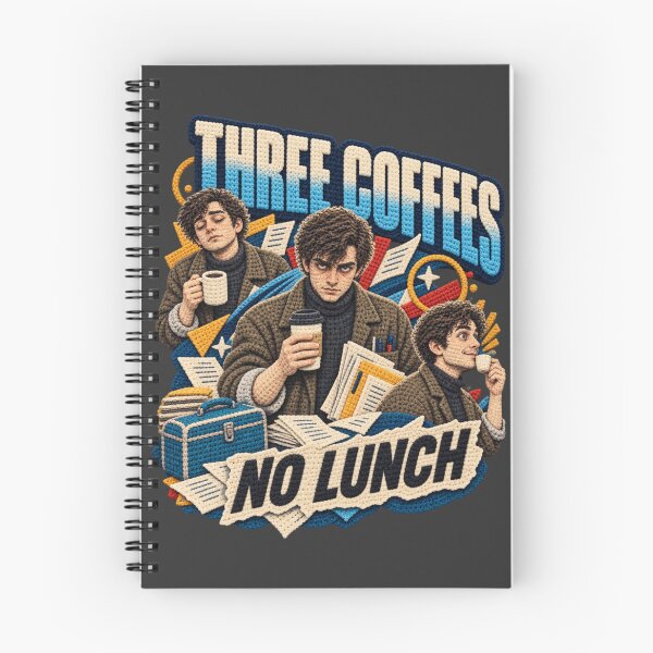 Item preview, Three Coffees No Lunch, Crochet Style Office Worker Humor designed and sold by AmiGraph.