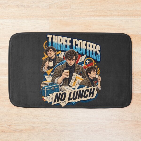 Item preview, Three Coffees No Lunch, Crochet Style Office Worker Humor designed and sold by AmiGraph.