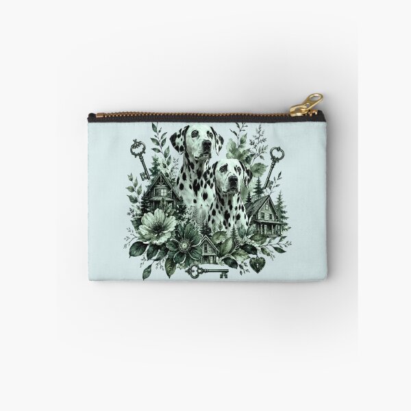Item preview, Forest Green Dalmatian Dogs Vintage Art designed and sold by the artedivino.