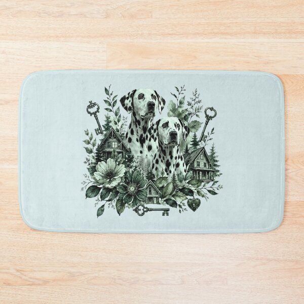 Item preview, Forest Green Dalmatian Dogs Vintage Art designed and sold by the artedivino.