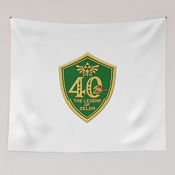 Item preview, Zelda Shield replica – 40 years of legend, embroidered effect designed and sold by Pixel Sakura Gallery.