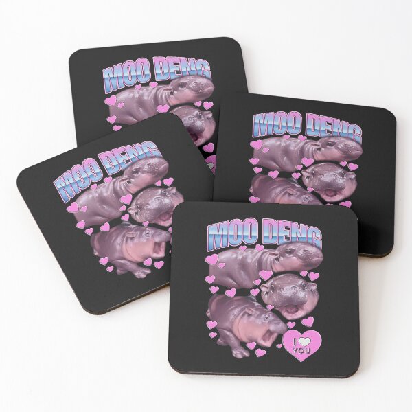 Item preview, Cute Pygmy Hippo Baby Pink Hearts Retro 90s Aesthetic designed and sold by Neon Bones Studio.