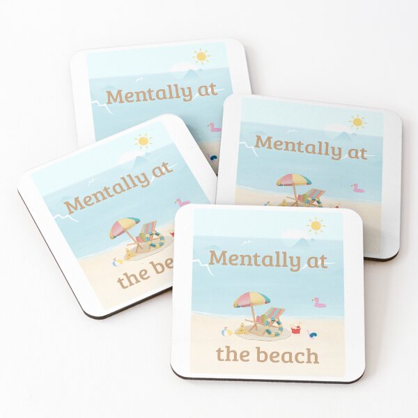 Item preview, Mentally at the Beach Aesthetic Summer Vacation - Beach Chair Sticker Design designed and sold by Rehnair.