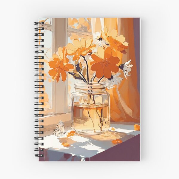 Item preview, bouquet of orange flowers in front of the window and its butterfly designed and sold by cathygwen.