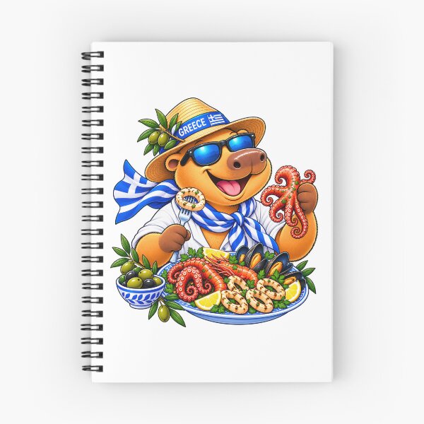 Item preview, Cute Greece Capybara – Greek Seafood Holiday Adventure designed and sold by CapybaraTravels.