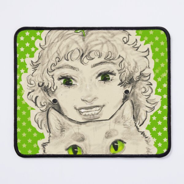 Item preview, A woman and her sweet cat digital drawing designed and sold by OuiOuiArt.