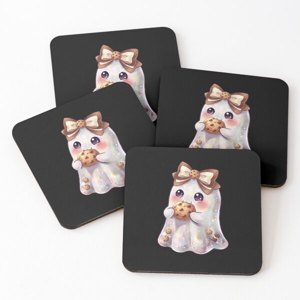 Item preview, Cute Kawaii Ghost Eating a Chocolate Chip Cookie Design / Halloween / Baking / Ghosts / Foodie / T-shirts mugs stickers phone case hardcover journal poster designed and sold by TeenLake.