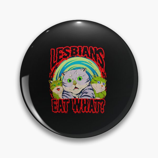 Item preview, Lesbians Eat What Funny Shocked Cats Vintage Horror Meme designed and sold by Moad Fahim.