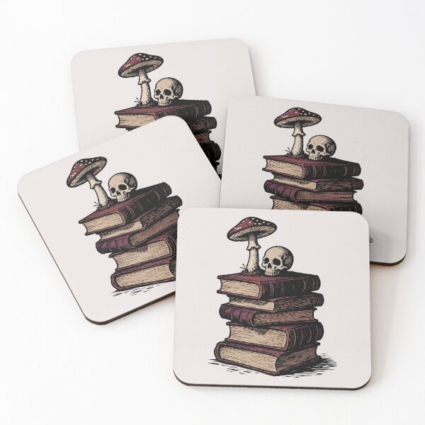 Item preview, Gothic Memento Mori Still Life with Amanita Mushroom and Old Books designed and sold by AOCollections.