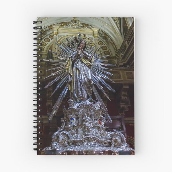 Item preview, Intricately Crafted Virgin Mary Statue in Silver and Gold, Sacred Church Altar Display designed and sold by Nmallia.