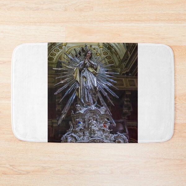 Item preview, Intricately Crafted Virgin Mary Statue in Silver and Gold, Sacred Church Altar Display designed and sold by Nmallia.