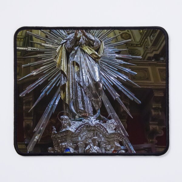 Item preview, Intricately Crafted Virgin Mary Statue in Silver and Gold, Sacred Church Altar Display designed and sold by Nmallia.