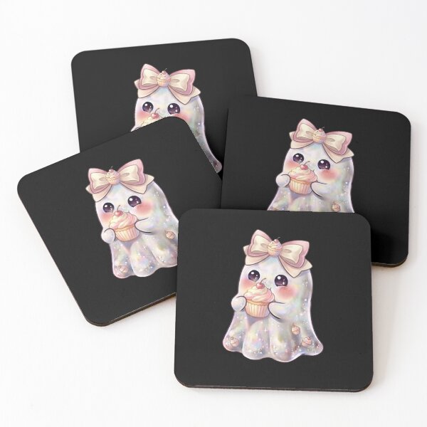 Item preview, Cute Kawaii Ghost Eating a Strawberry Cupcake Design / Baking /  Cherry / Halloween / Foodie / T-shirts mugs stickers phone case hardcover journal poster designed and sold by TeenLake.