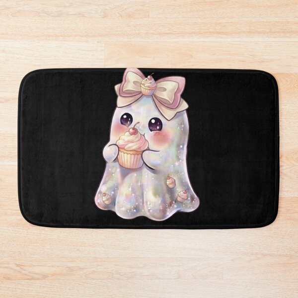 Item preview, Cute Kawaii Ghost Eating a Strawberry Cupcake Design / Baking /  Cherry / Halloween / Foodie / T-shirts mugs stickers phone case hardcover journal poster designed and sold by TeenLake.