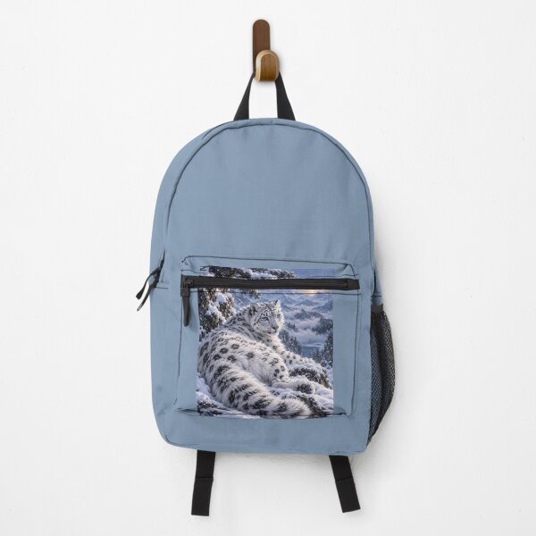 Item preview, Snow Leopard in Snowy Mountains – Blue-Eyed Wildlife Portrait designed and sold by ManJiangHong.